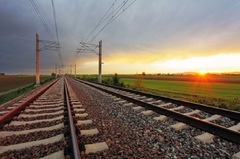 Railroad at Sunset and Dramatic Sky - © Tomas1111